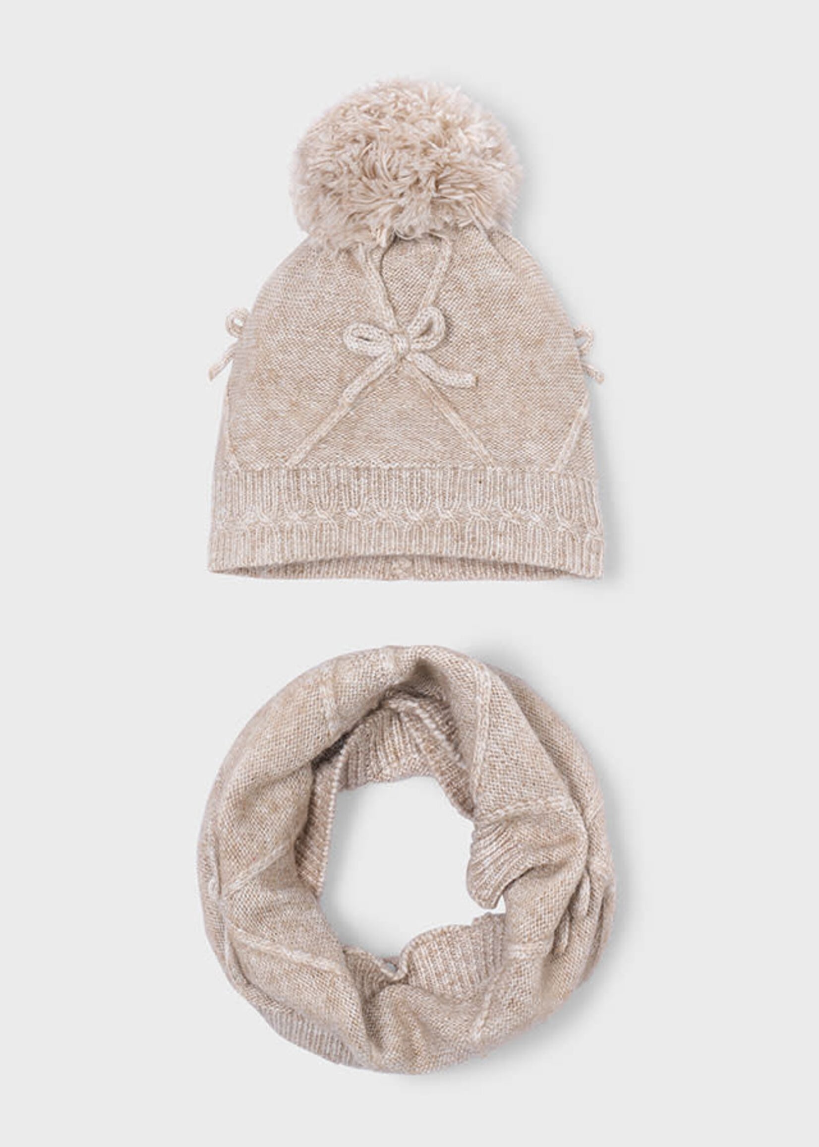 Mayoral Mayoral Bow hat & scarf set Beige vigo - 26 10304