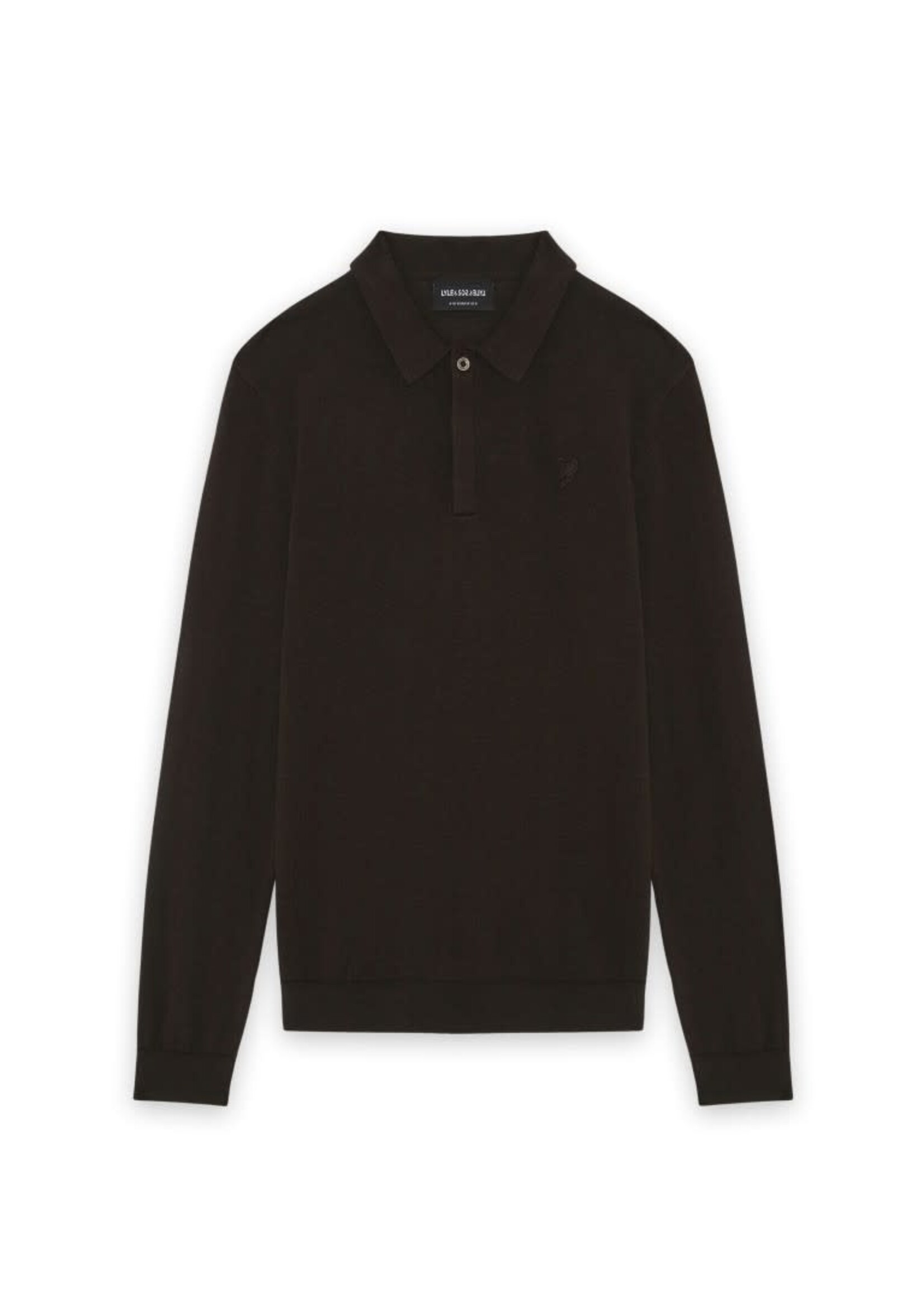 Lyle&Scott Lyle&Scott LS Knitted Polo Shirt Ebony - KNB2300V