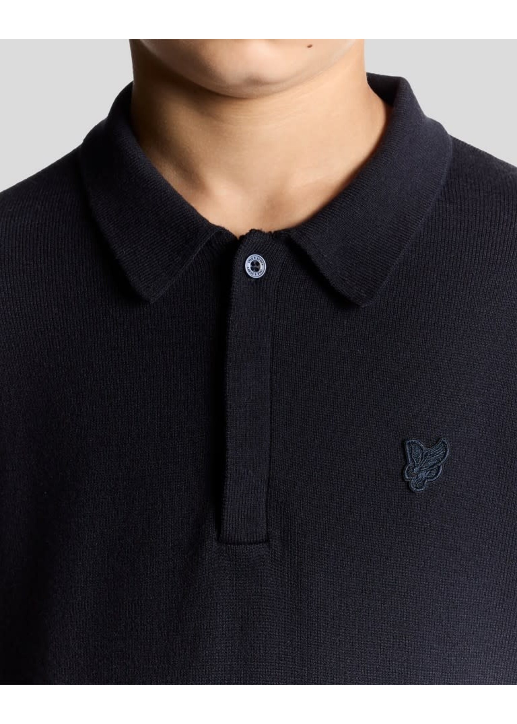 Lyle&Scott Lyle&Scott LS Knitted Polo Shirt Dark Navy - KNB2300V