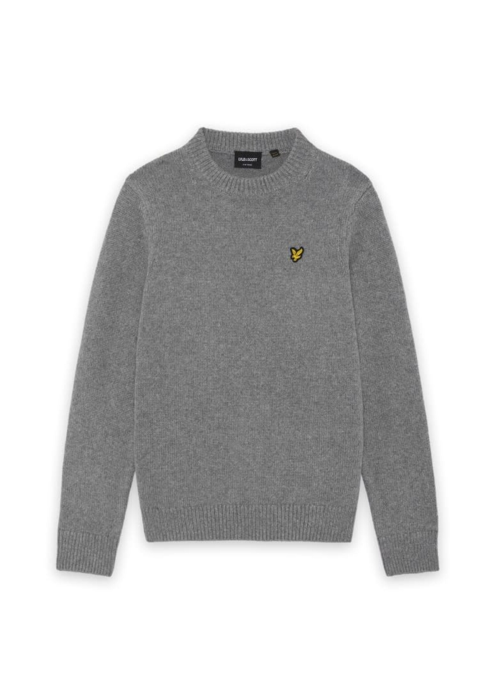 Lyle&Scott Lyle&Scott Melange Crew Neck Jumper Mid Grey Marl - KNB2504V