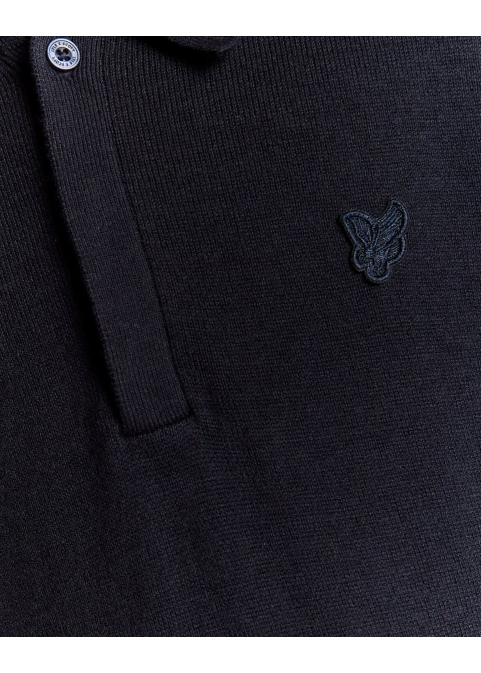 Lyle&Scott Lyle&Scott LS Knitted Polo Shirt Dark Navy - KNB2300V
