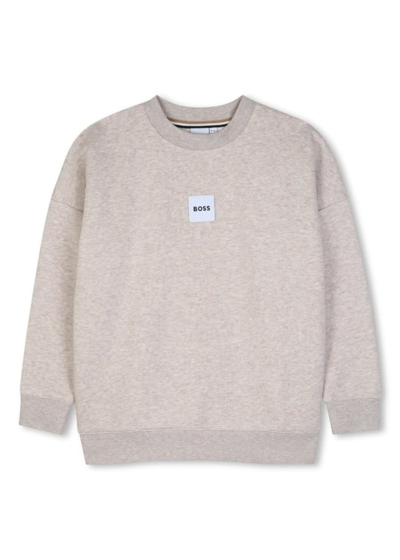 Boss Boss SWEATER J53394 GEMELEERD ECRU