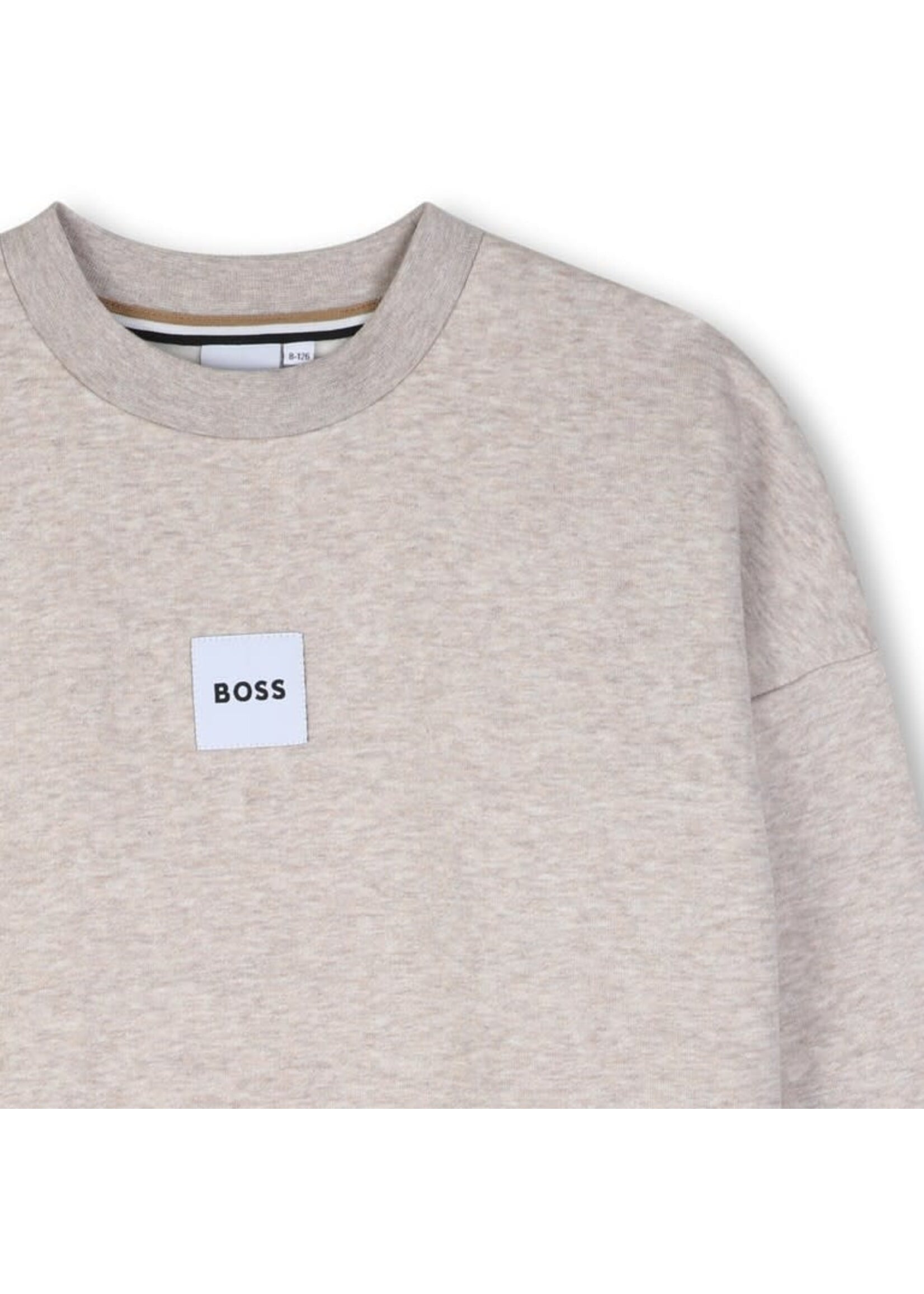 Boss Boss SWEATER J53394 GEMELEERD ECRU