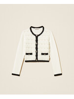 Twinset Twinset CARDIGAN BIC.NEVE/NERO - 262GJ3090