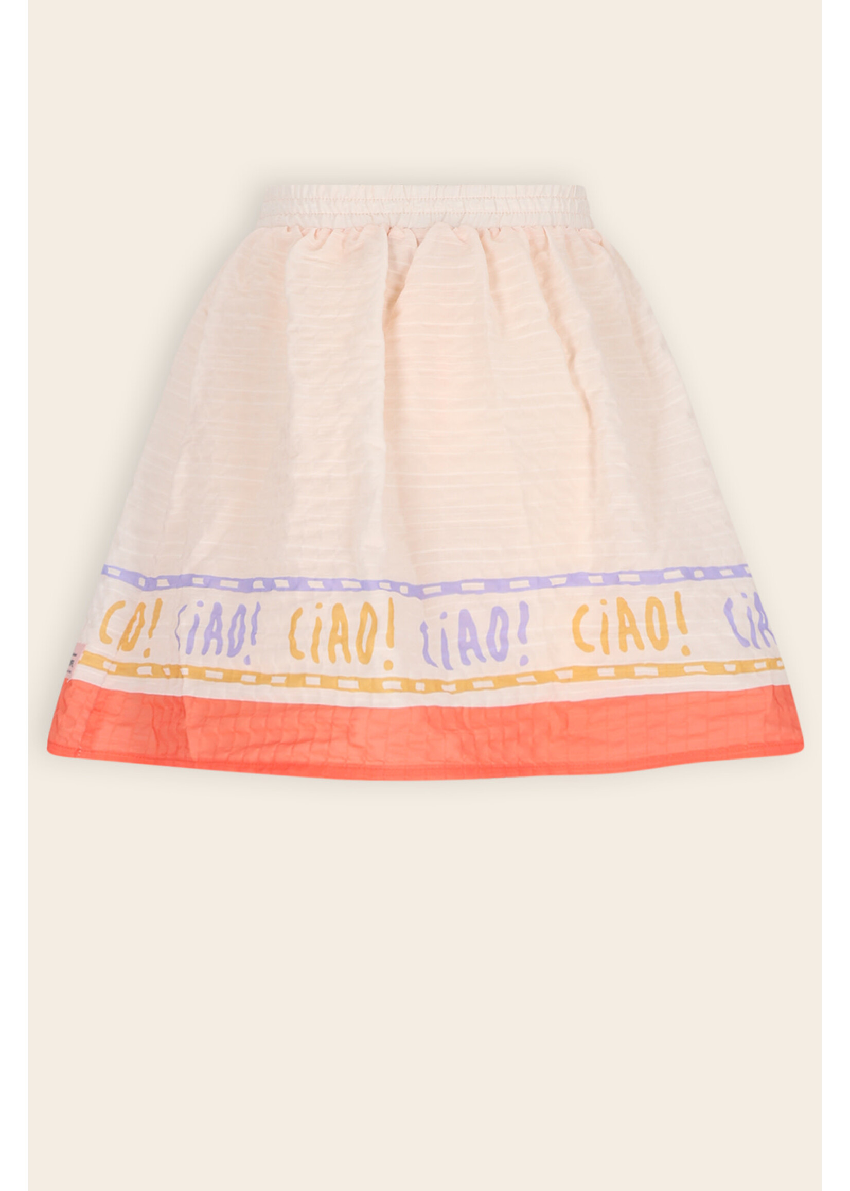 NoNo NoNo Ninu Skirt with CIAO borderprint N603-5713 Hint of a Tint Salmon