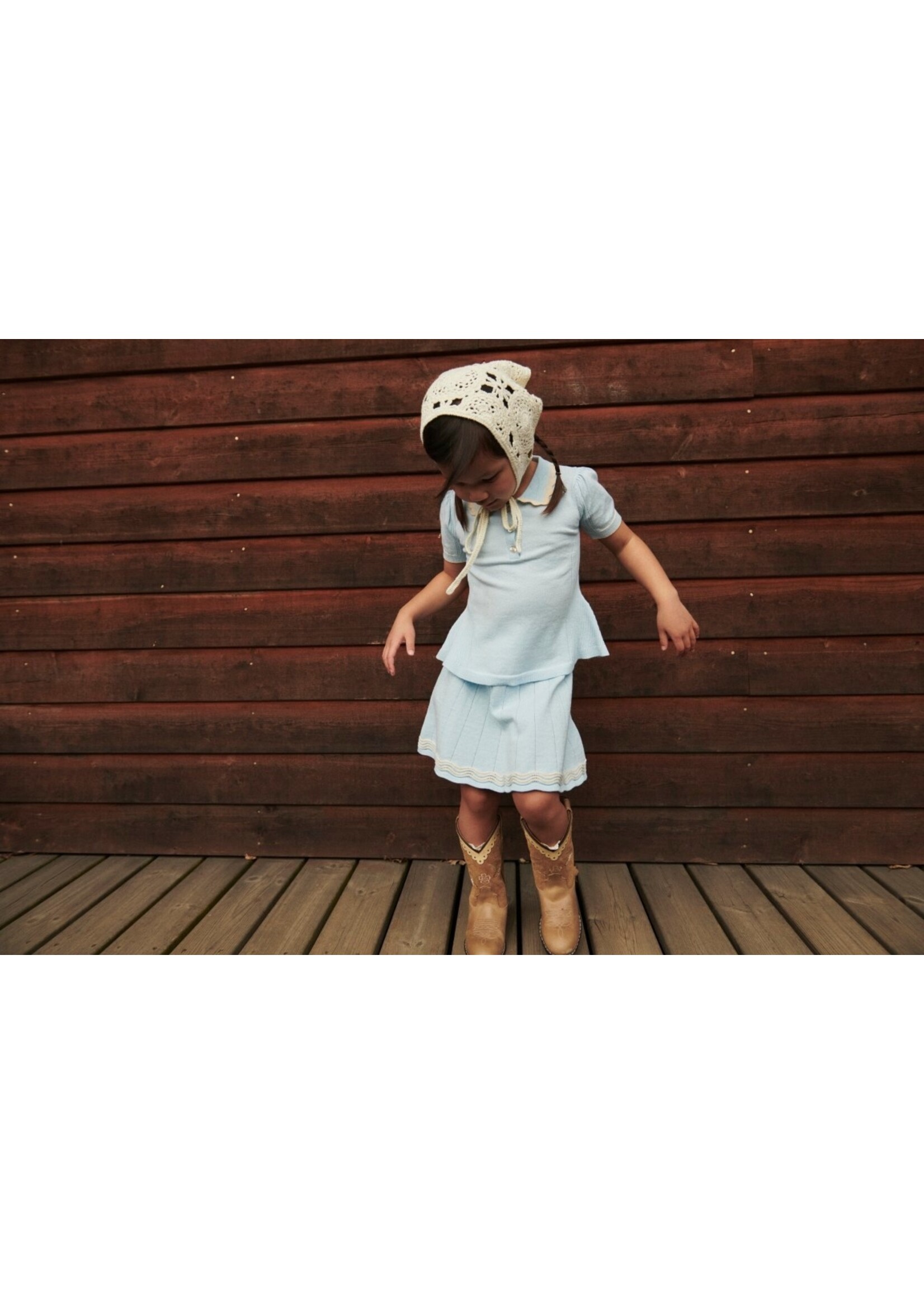 Copenhagen Colors Copenhagen Colors KNITTED TENNIS SKIRT ICE BLUE/CREAM COMB. 241-000-401