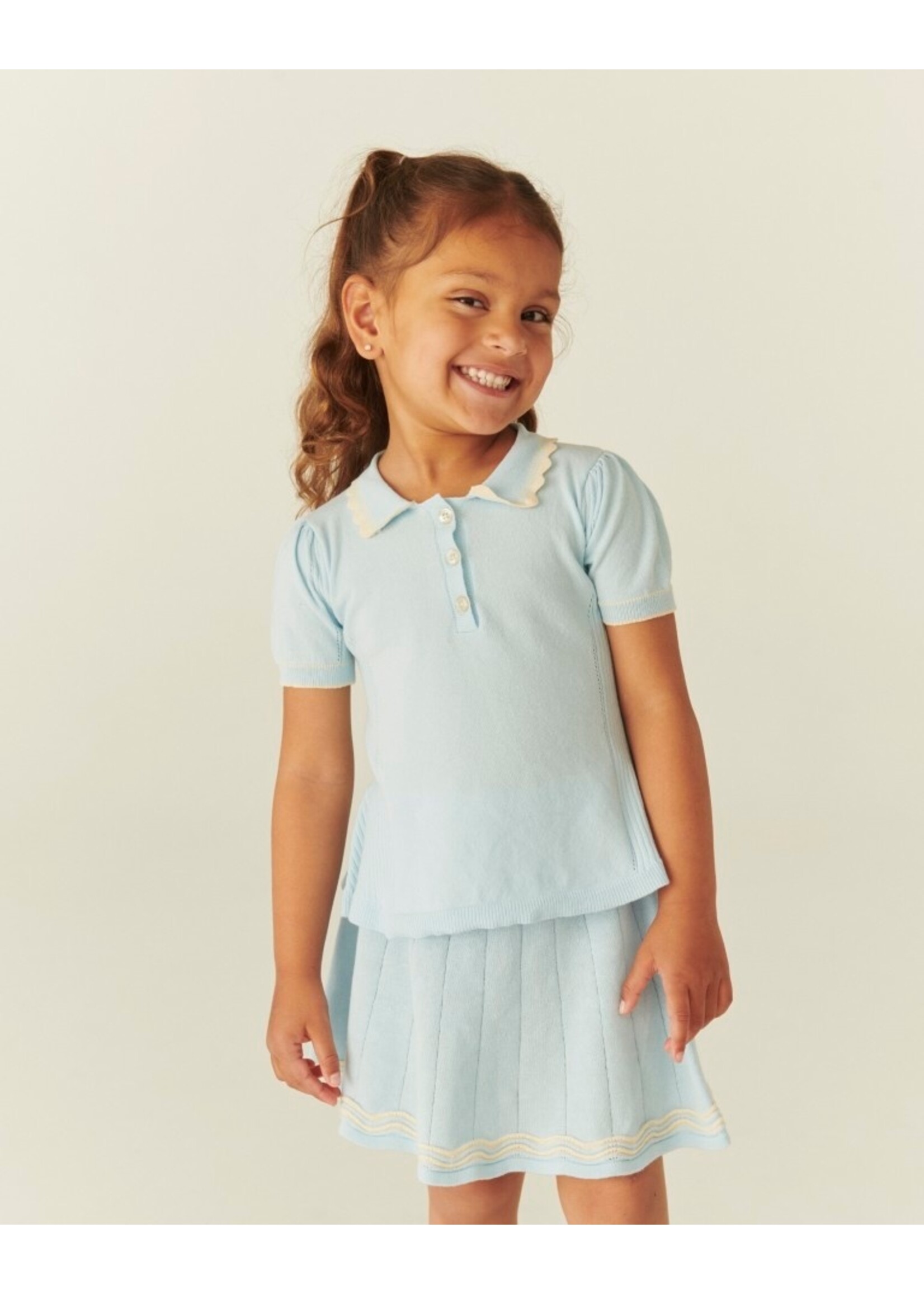 Copenhagen Colors Copenhagen Colors KNITTED TENNIS SKIRT ICE BLUE/CREAM COMB. 241-000-401