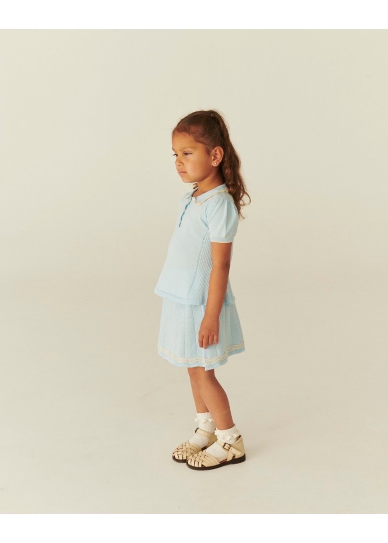 Copenhagen Colors Copenhagen Colors KNITTED TENNIS SKIRT ICE BLUE/CREAM COMB. 241-000-401