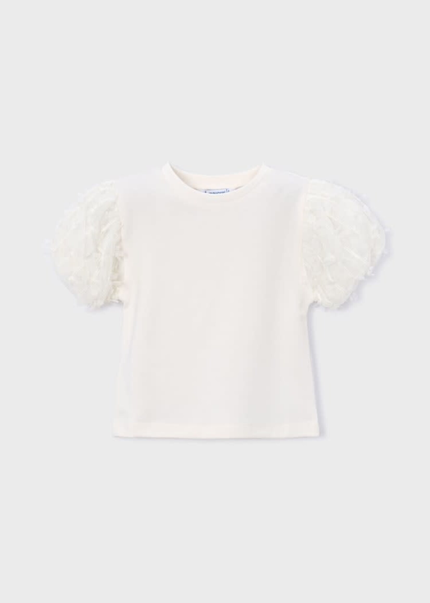 Mayoral Mayoral S/sl tulle t shirt Natural - 26 03001