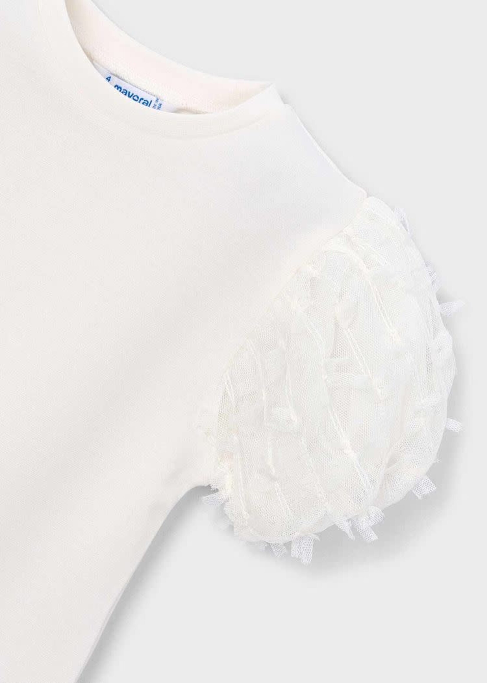 Mayoral Mayoral S/sl tulle t shirt Natural - 26 03001