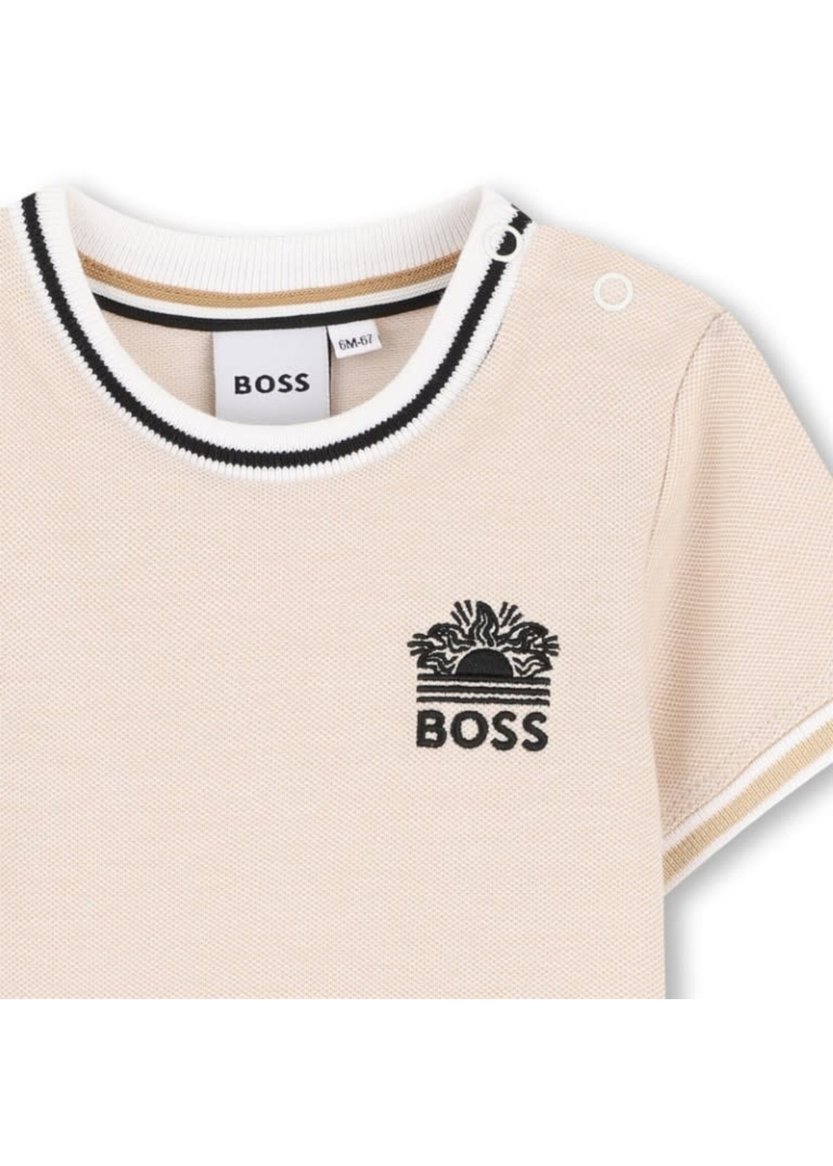 Boss Boss T-SHIRT KORTE MOUWEN J52888 BEIGE