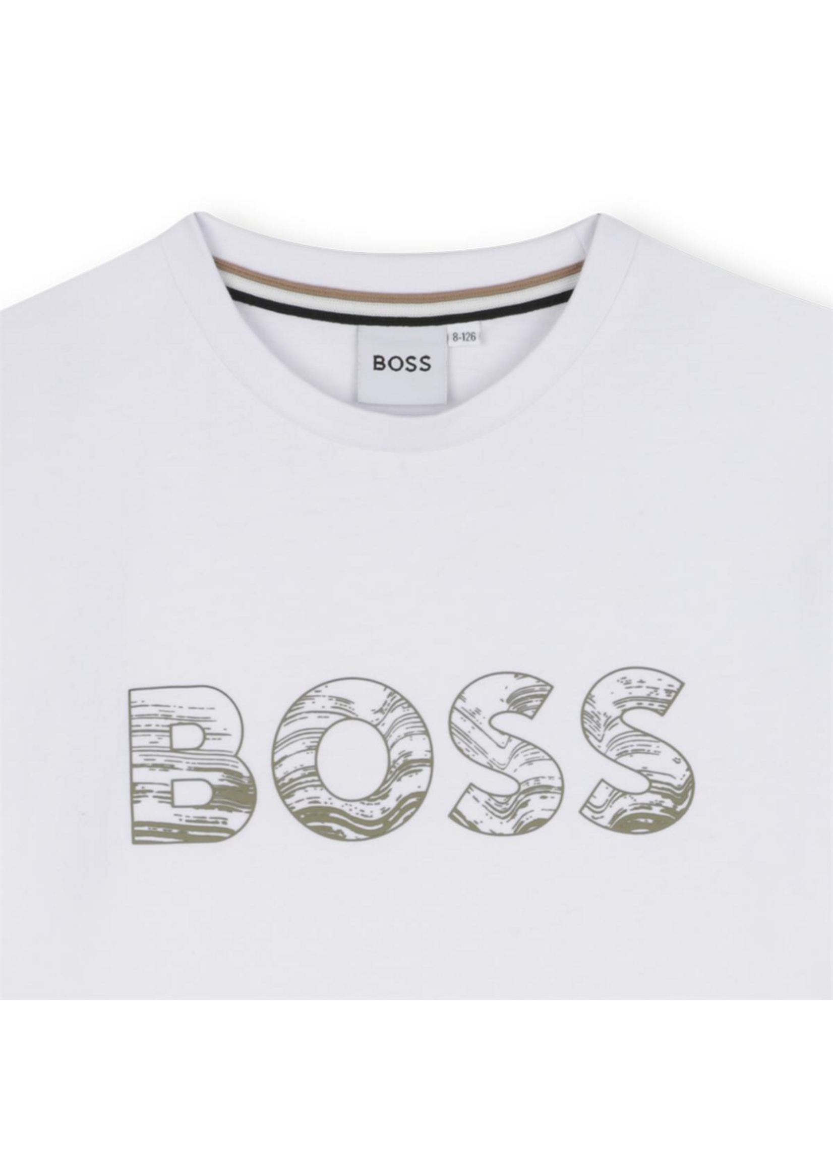 Boss Boss T-SHIRT KORTE MOUWEN WIT/BEIGE BOSS