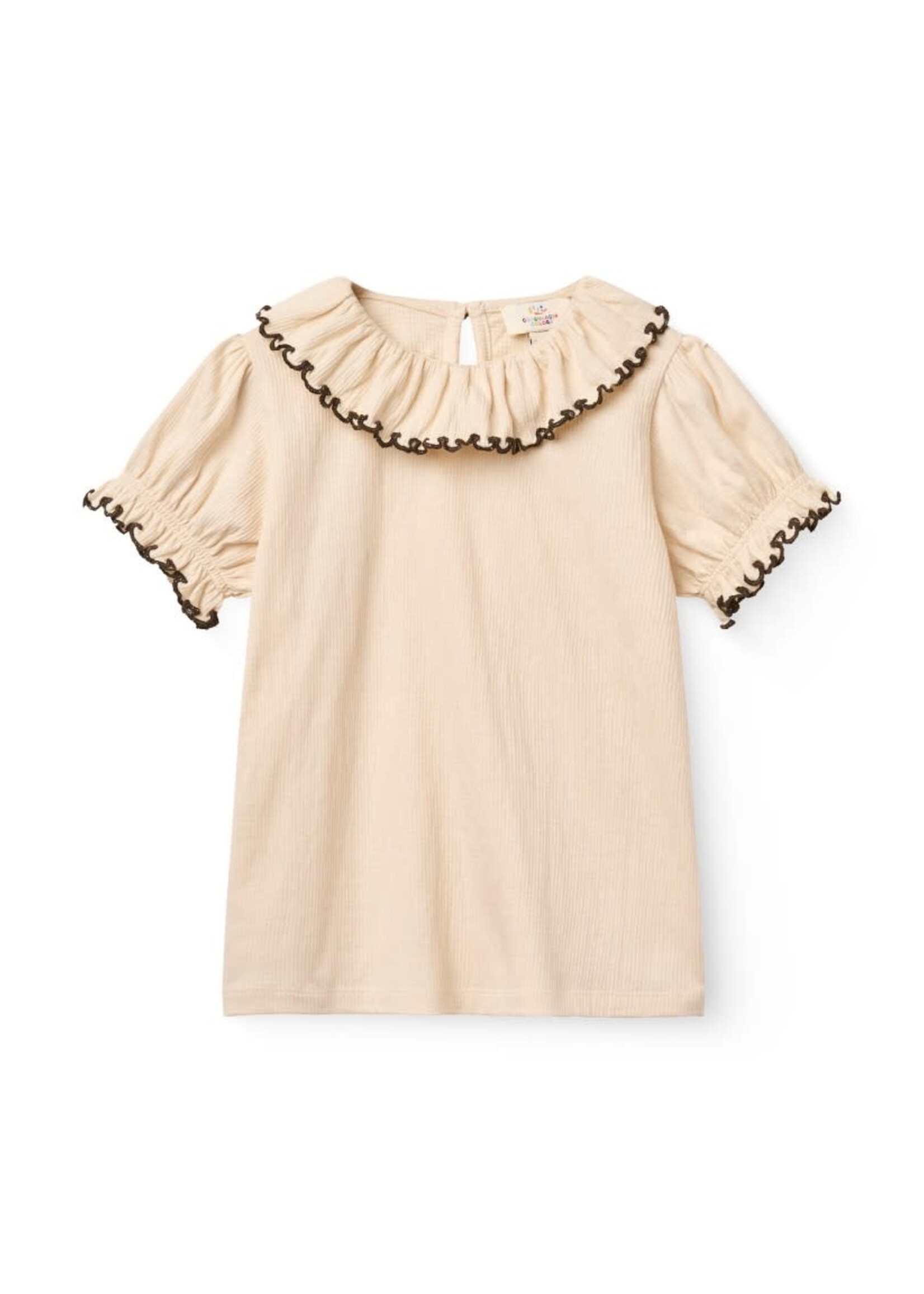 Copenhagen Colors Copenhagen Colors Crepe Tee with frill collar Beige 261-320-302