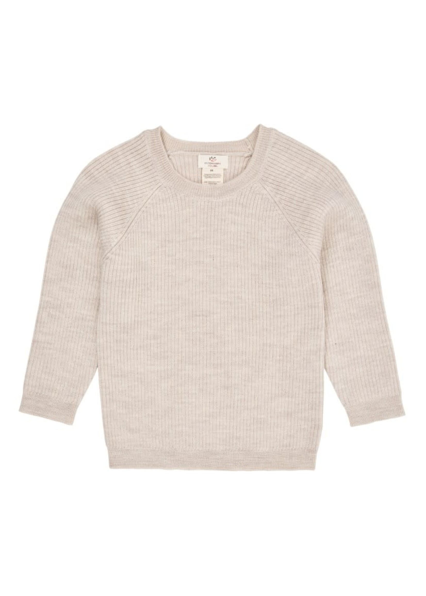 Copenhagen Colors Copenhagen Colors Merino Classic Rib Blouse Pale Cream Melange 224-02-167