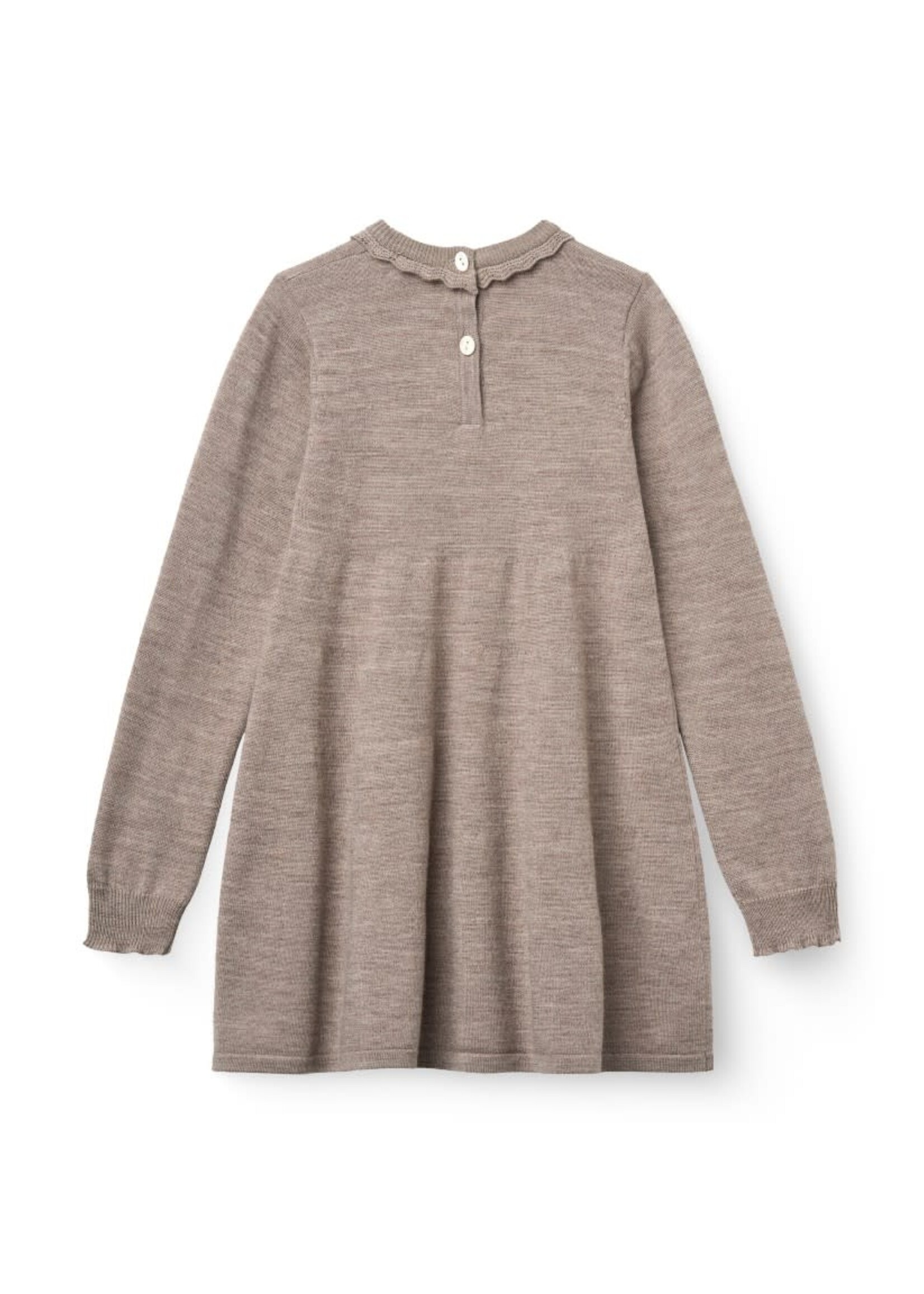 Copenhagen Colors Copenhagen Colors Classic Merino Dress w. Deco Neck Natural Melange 262-000-515