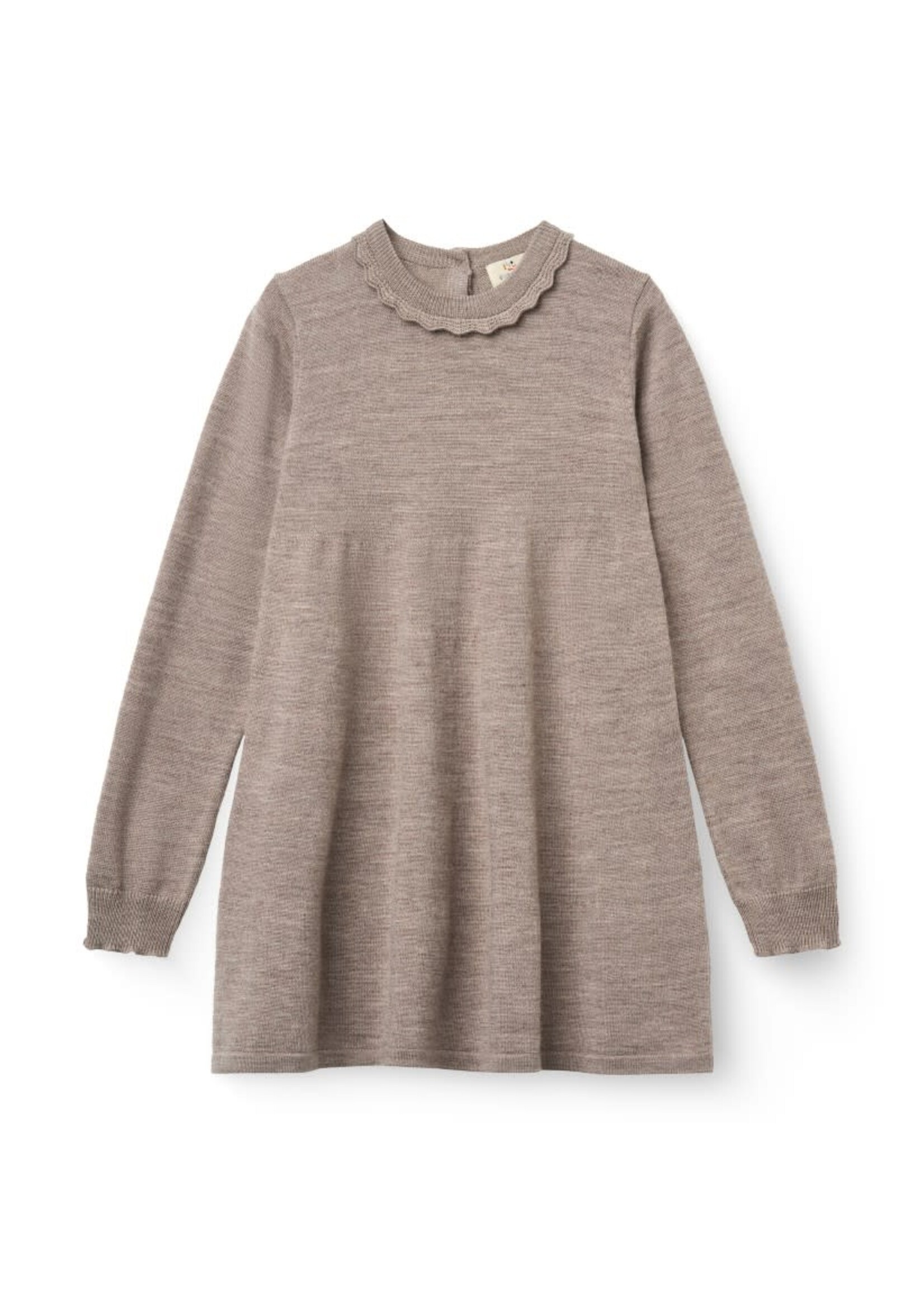 Copenhagen Colors Copenhagen Colors Classic Merino Dress w. Deco Neck Natural Melange 262-000-515