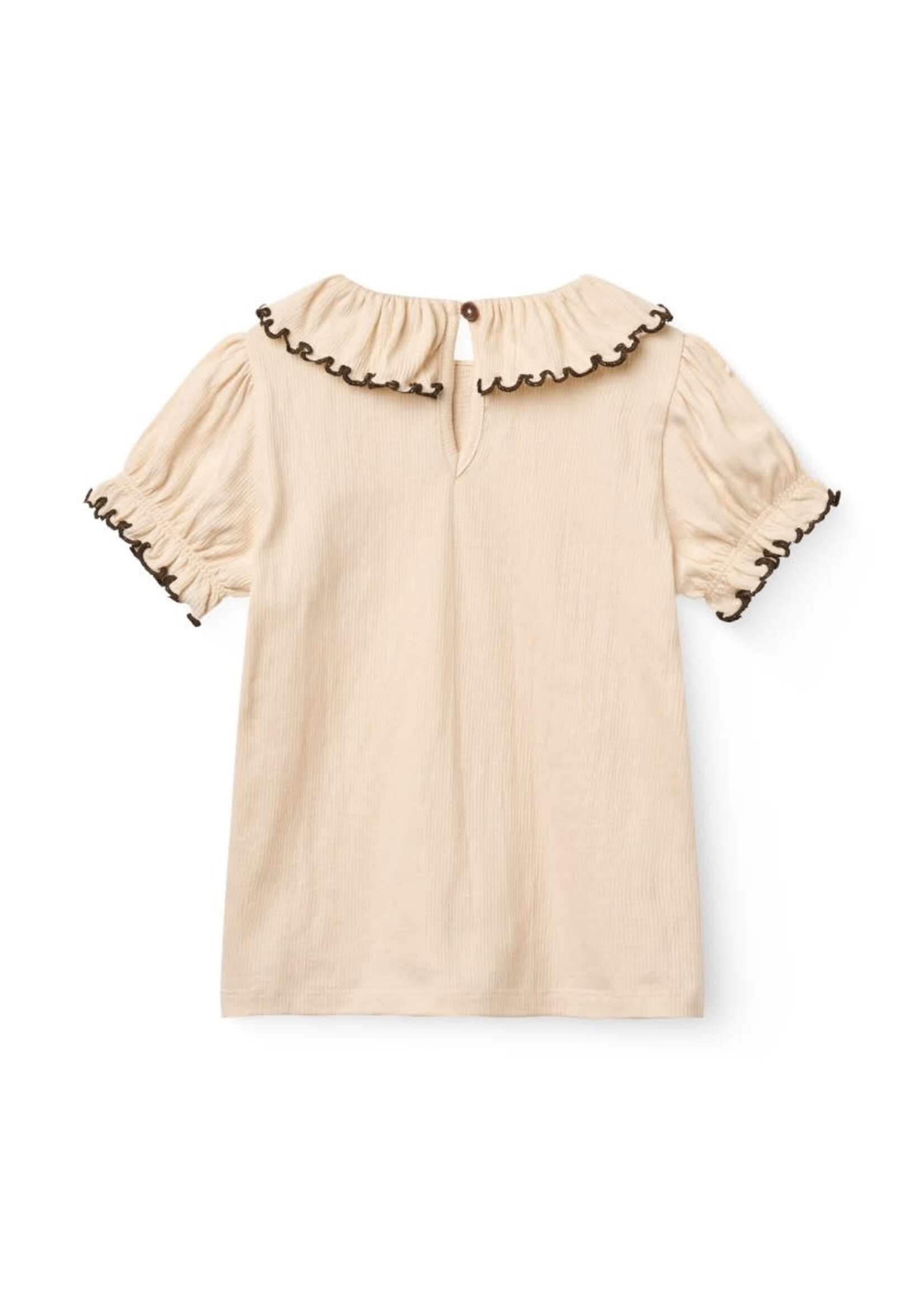 Copenhagen Colors Copenhagen Colors Crepe Tee with frill collar Beige 261-320-302