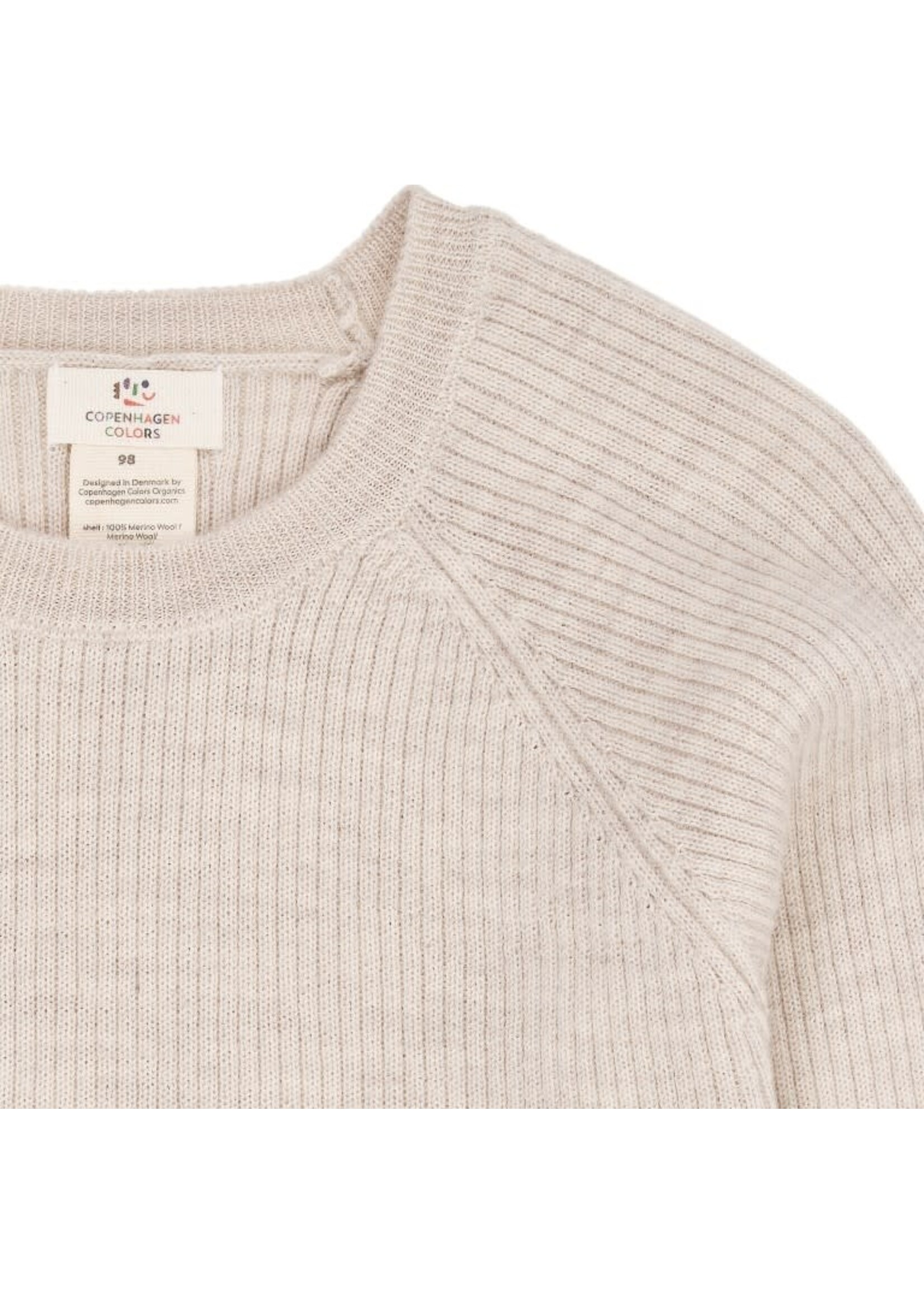 Copenhagen Colors Copenhagen Colors Merino Classic Rib Blouse Pale Cream Melange 224-02-167