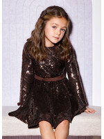 Abel & Lula Abel & Lula Sequins dress Truffle - 26 05539