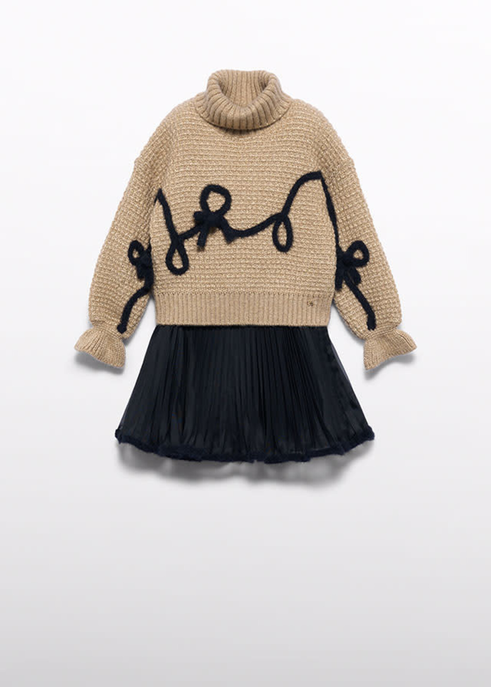 Abel & Lula Abel & Lula Knit skirt set with chiffon Black - 26 05543