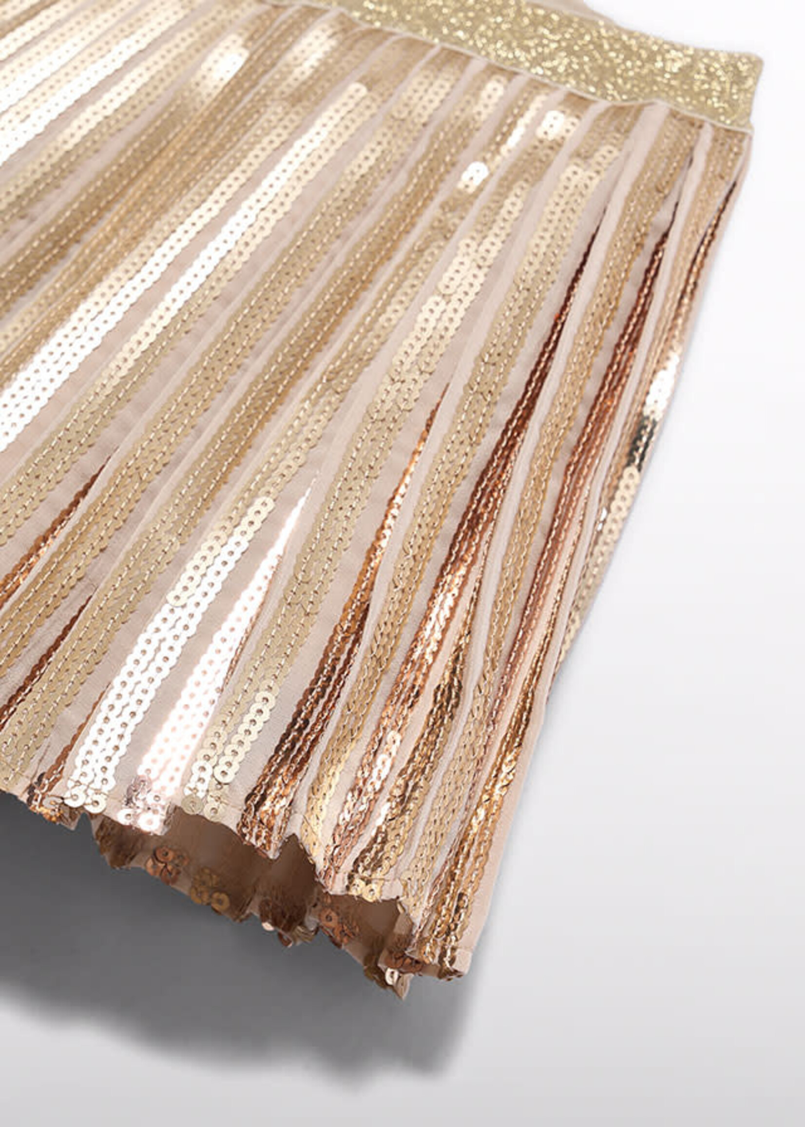Abel & Lula Abel & Lula Sequined pleated skirt Beige maza - 26 05579