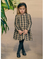 Abel & Lula Abel & Lula Tweed houndstooth dress Toasted - 26 05581