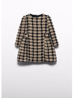 Abel & Lula Abel & Lula Tweed houndstooth dress Toasted - 26 05581