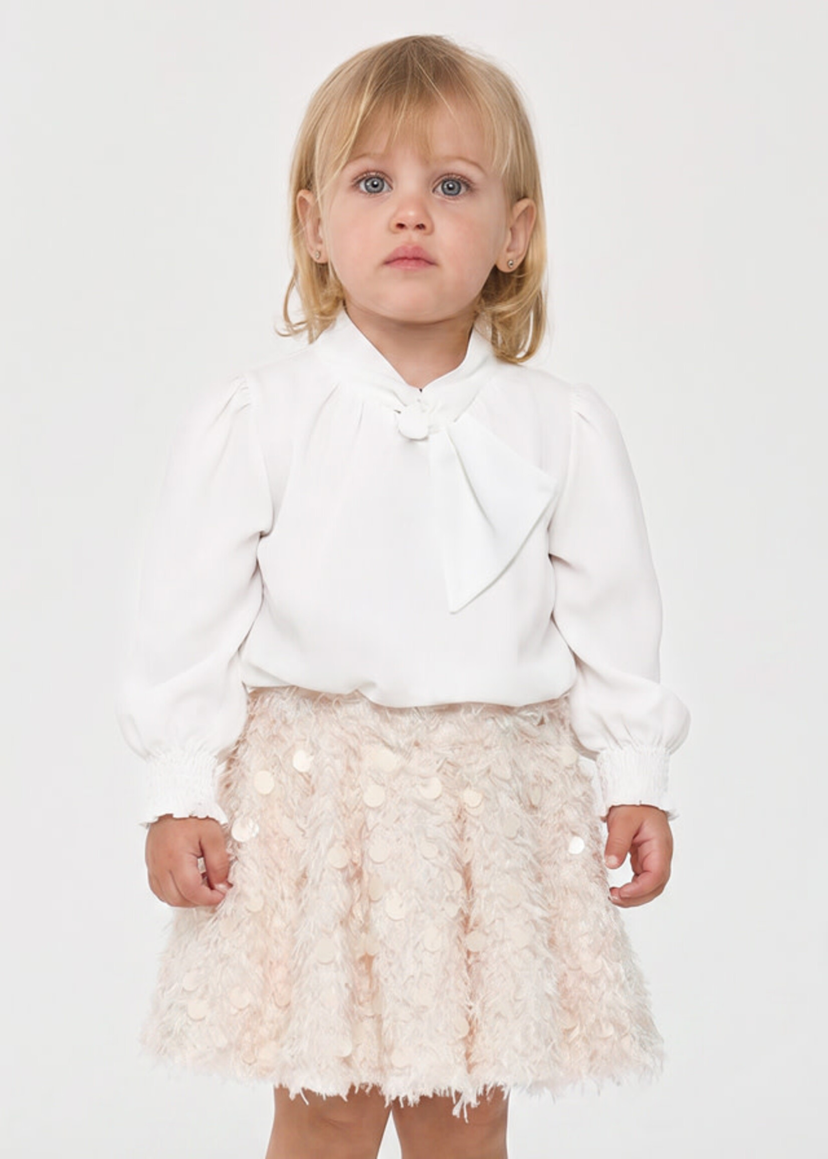 Abel & Lula Abel & Lula Feather-detail skirt set Beige maza - 26 05590