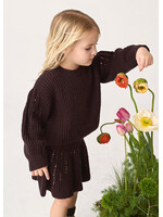 Abel & Lula Abel & Lula Sequined knit skirt set Truffle - 26 05593
