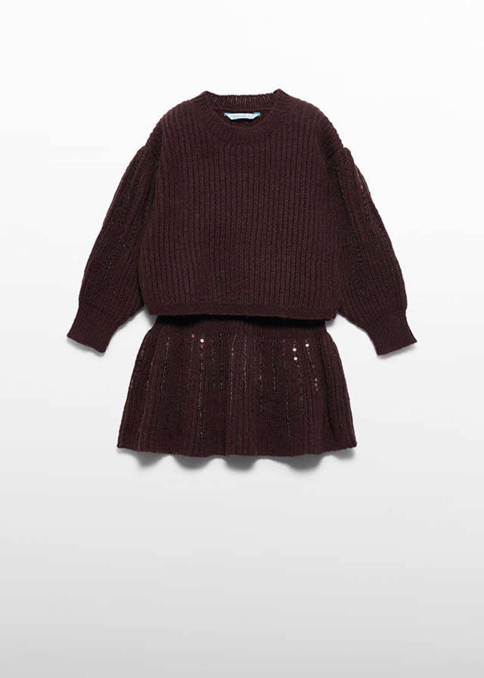 Abel & Lula Abel & Lula Sequined knit skirt set Truffle - 26 05593
