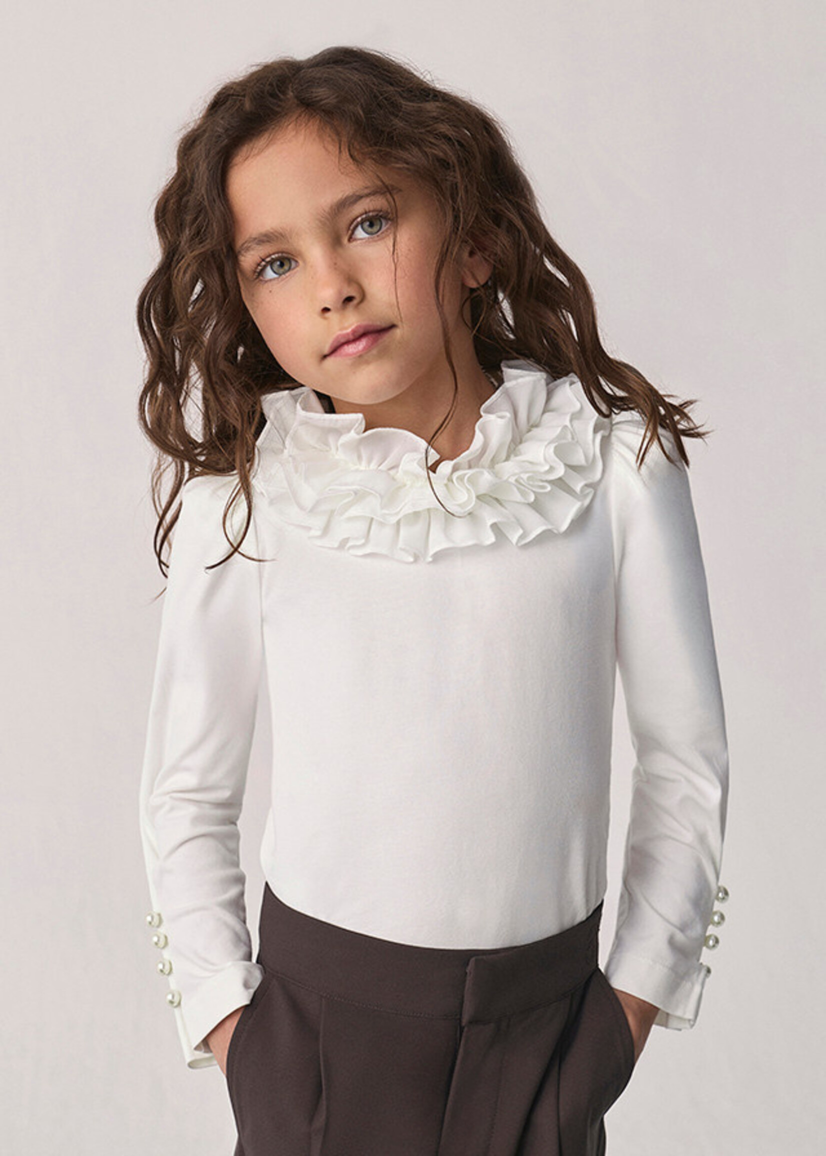 Abel & Lula Abel & Lula L/s t-shirt Cream - 26 05617