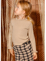 Abel & Lula Abel & Lula Shimmer mock neck sweater Toasted - 26 05806