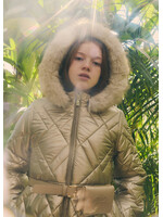 Abel & Lula Abel & Lula Belted puffer jacket Golden - 26 05814
