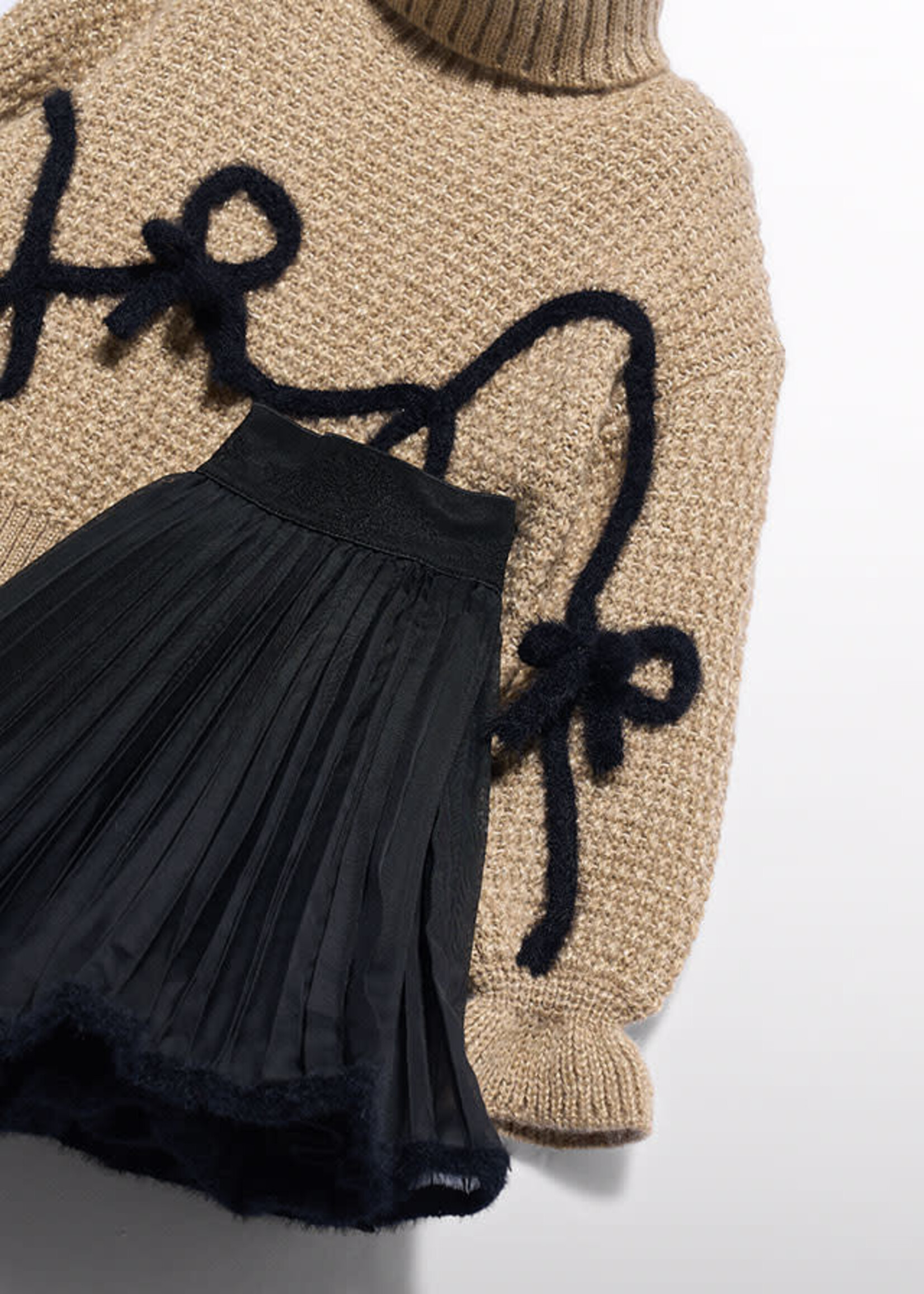 Abel & Lula Abel & Lula Knit skirt set with chiffon Black - 26 05543