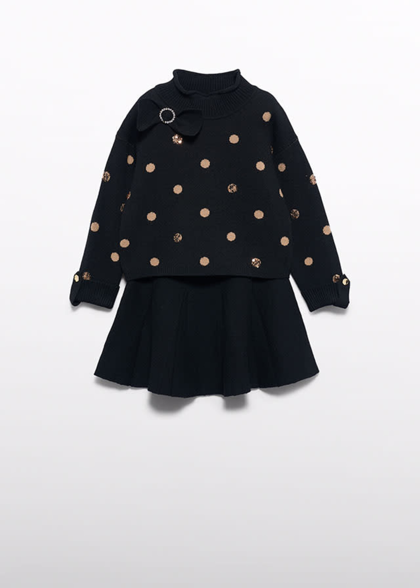 Abel & Lula Abel & Lula Polka dots knit skirt set Black - 26 05591