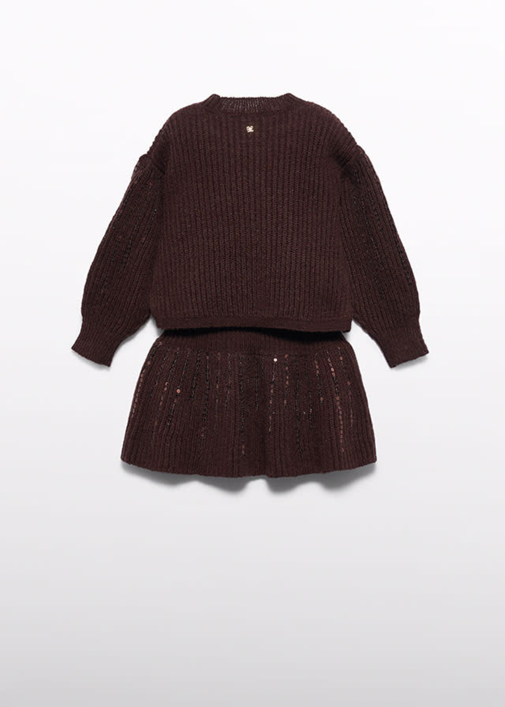 Abel & Lula Abel & Lula Sequined knit skirt set Truffle - 26 05593