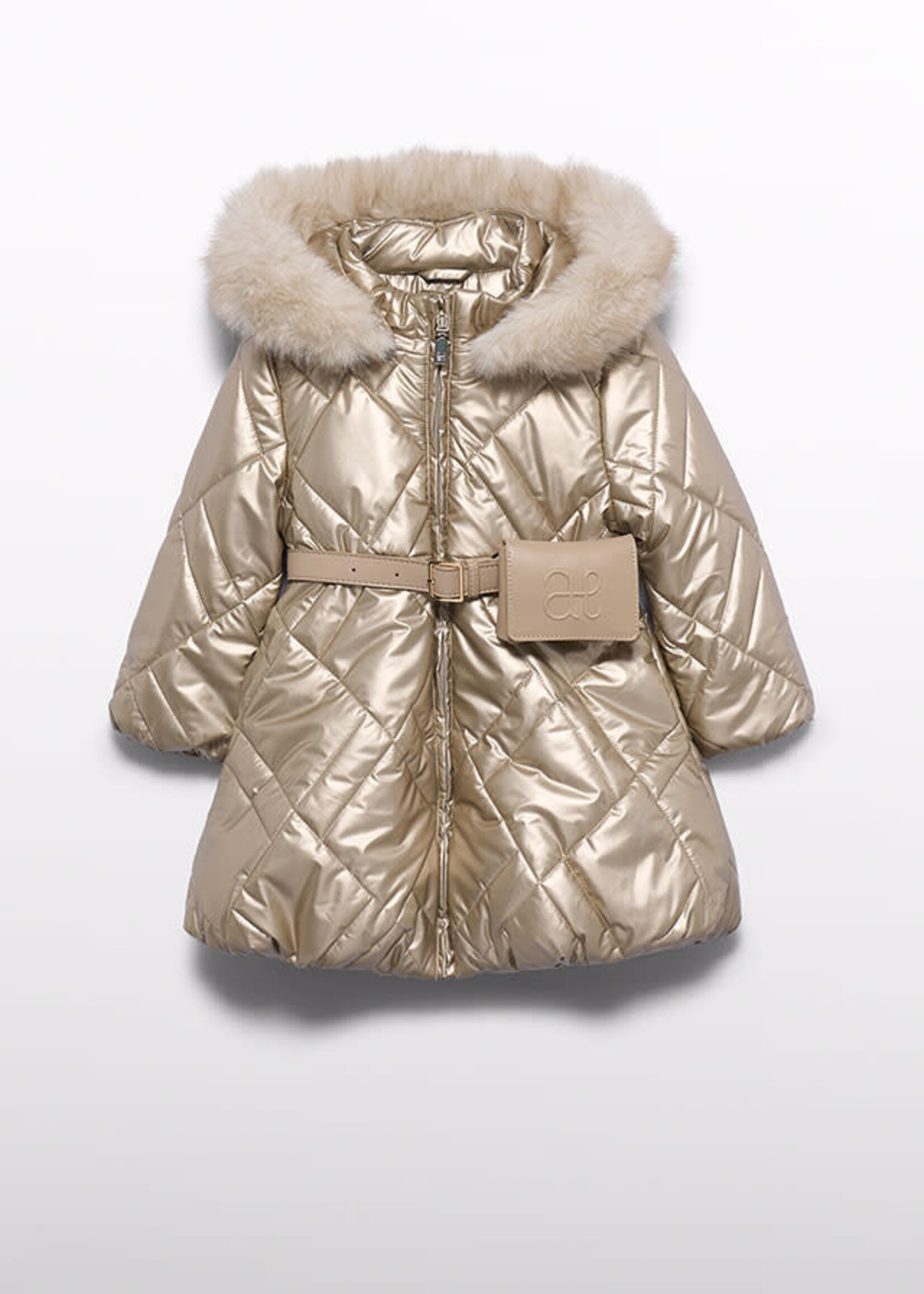 Abel & Lula Abel & Lula Belted puffer jacket Golden - 26 05814