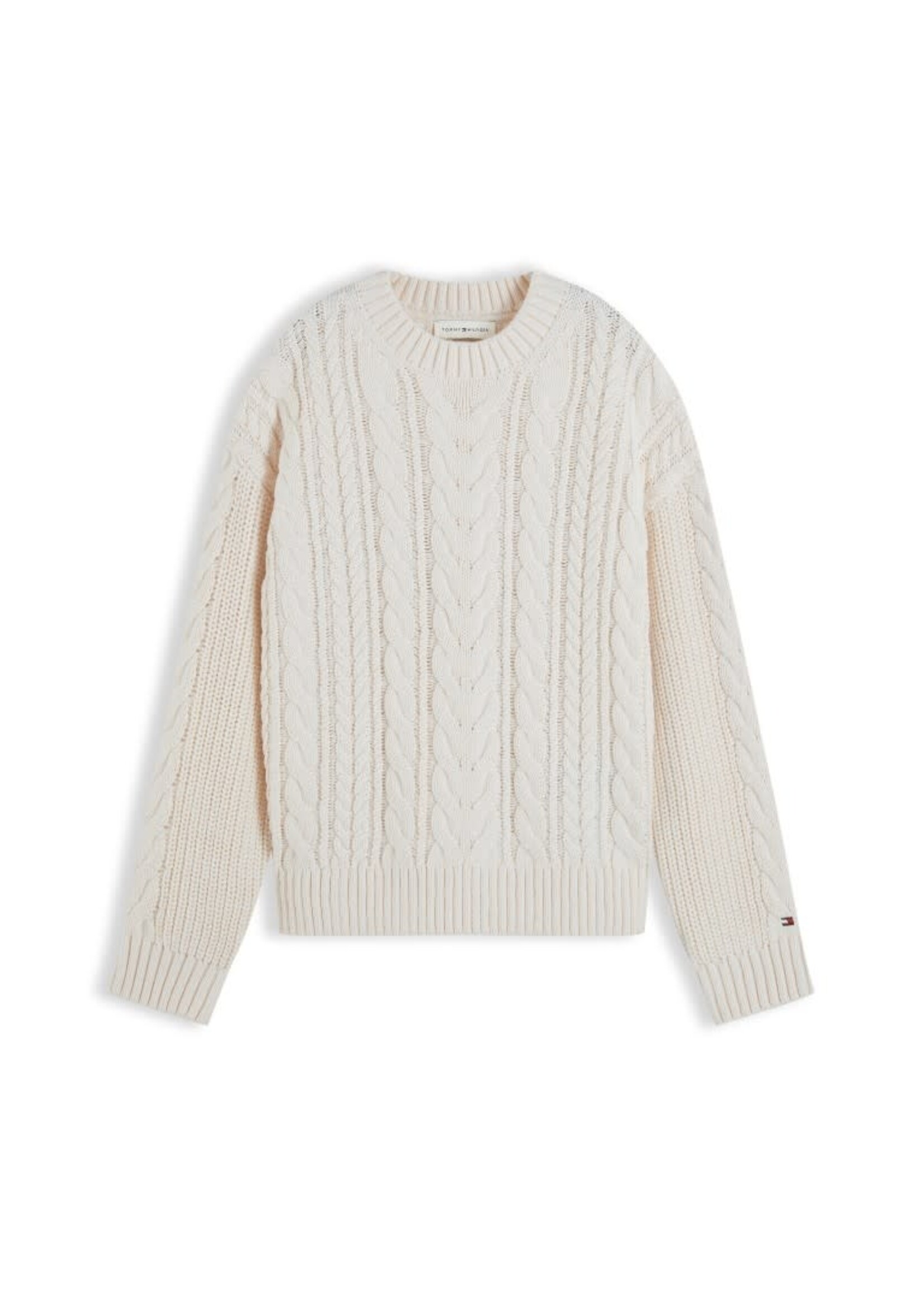 Tommy Hilfiger Tommy Hilfiger HEAVY COTTON CABLE SWEATER KB0KB10626Z00 IVORY PETAL-B