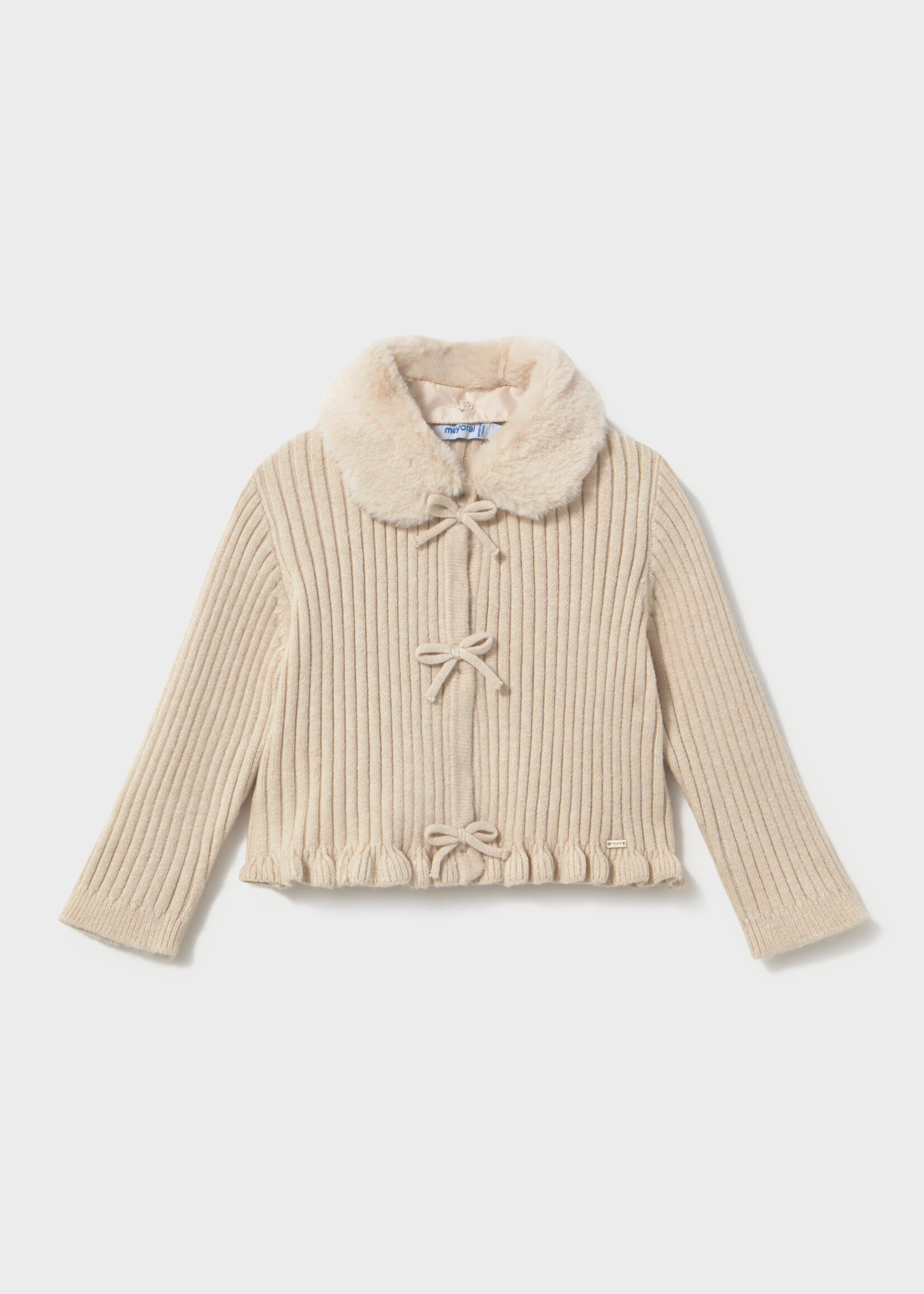 Mayoral Mayoral Faux fur collar cardigan H. Milk - 26 02386