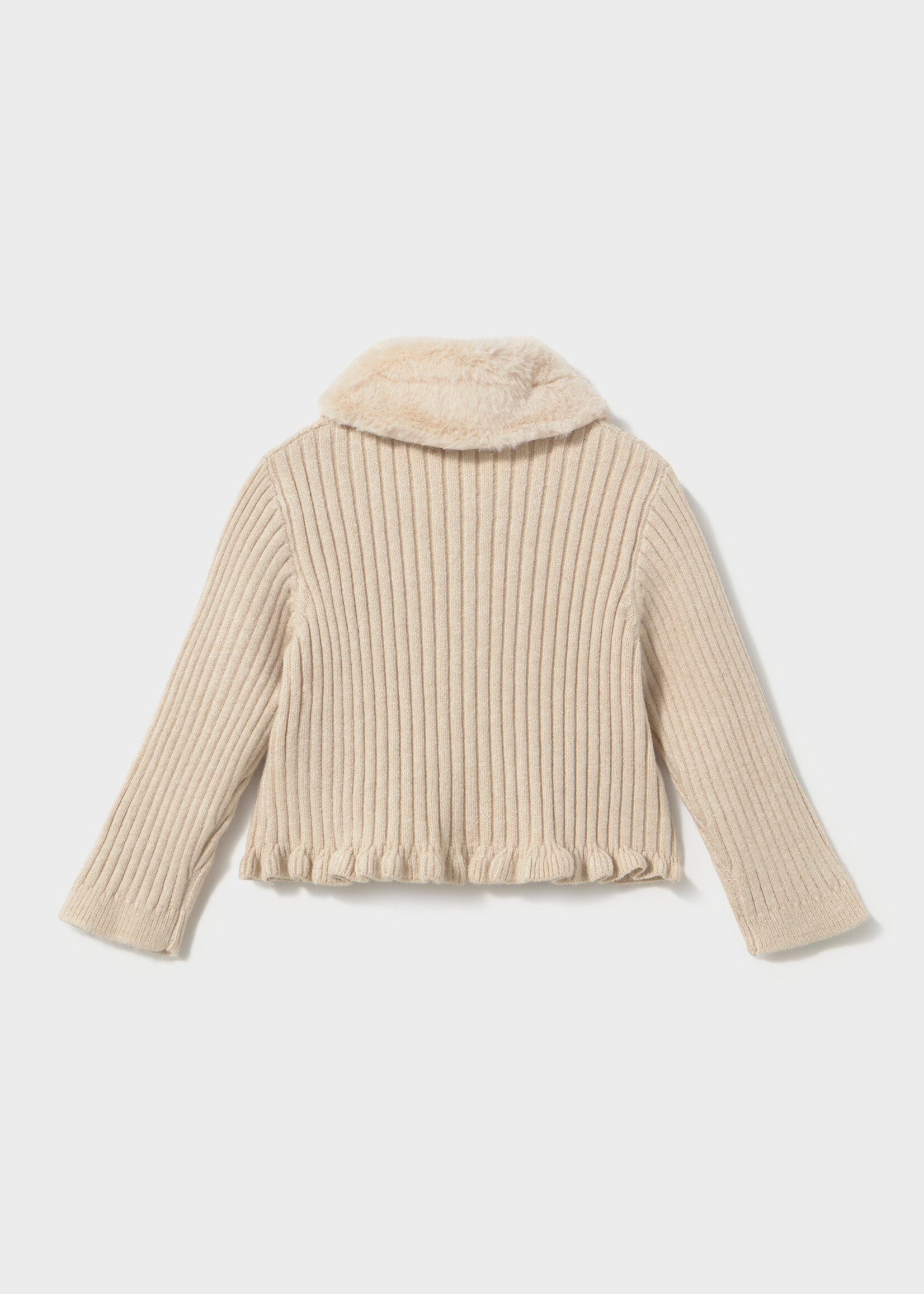 Mayoral Mayoral Faux fur collar cardigan H. Milk - 26 02386