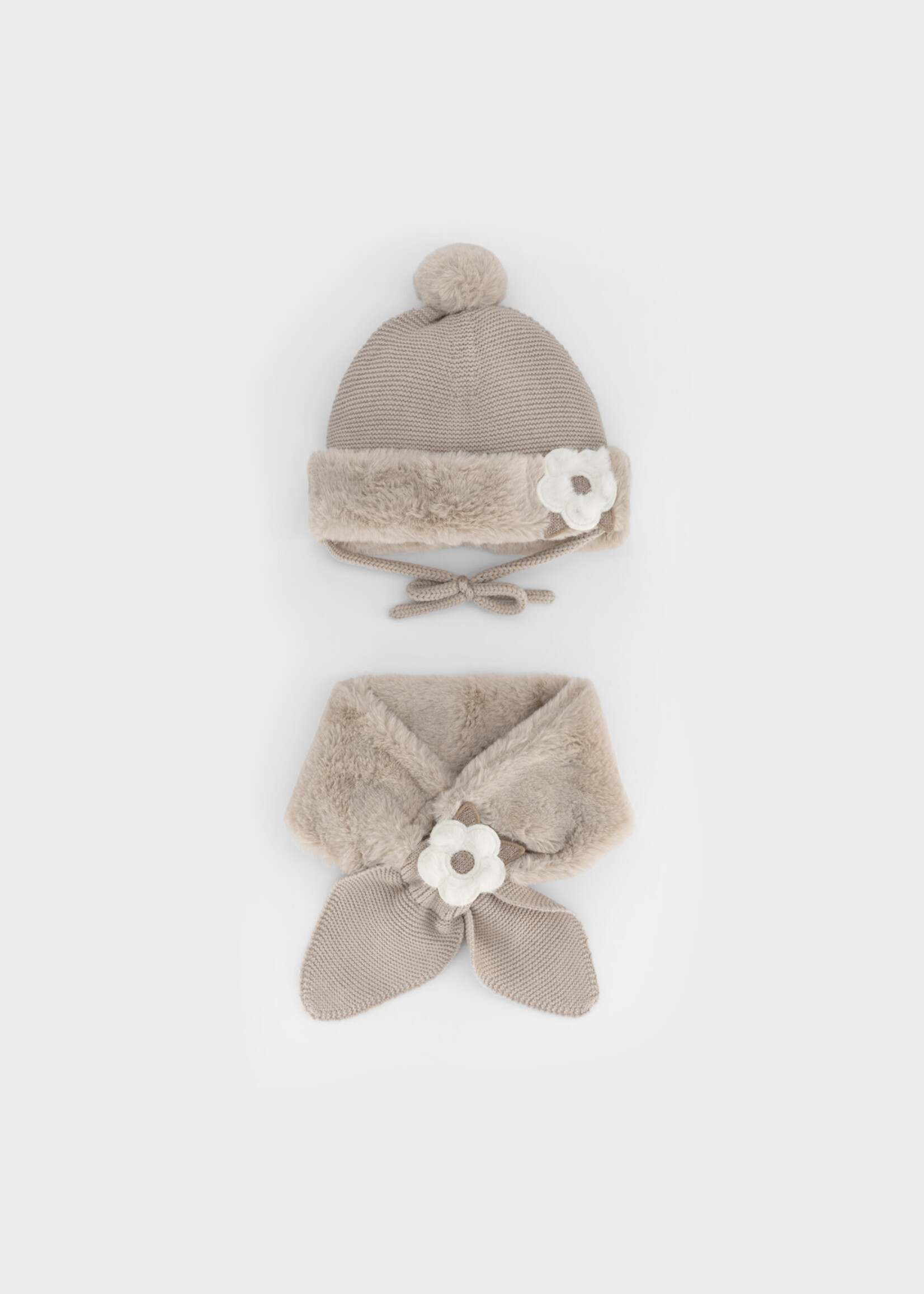 Mayoral Mayoral Faux fur hat & scarf set Beige - 26 10257B