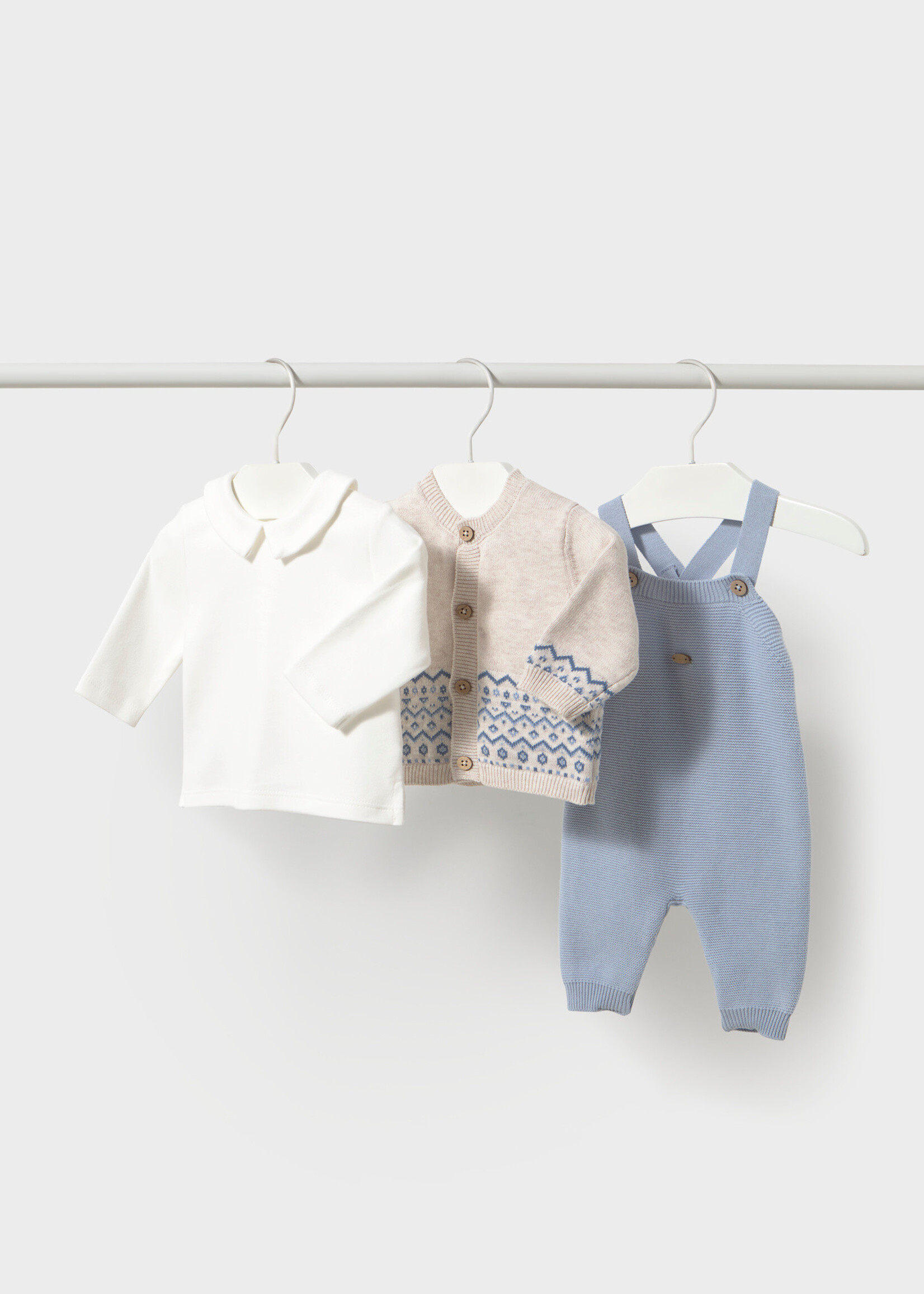 Mayoral Mayoral Knit dungarees set Sky - 26 02609B