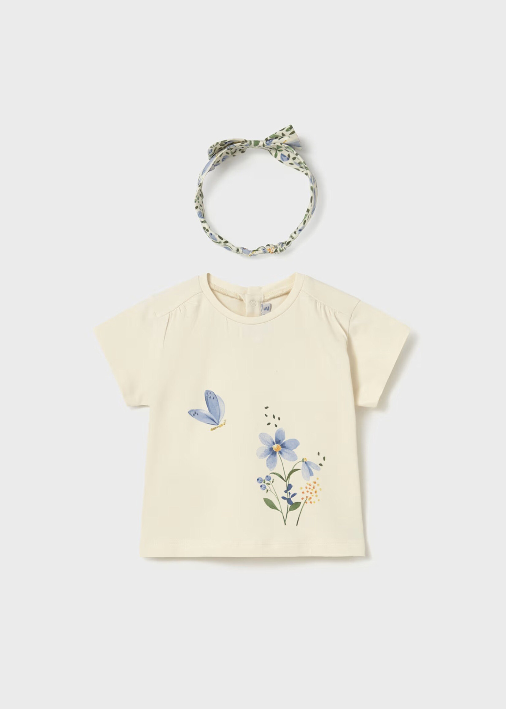 Mayoral Mayoral S/s t-shirt w/ headband Bone - 26 01081