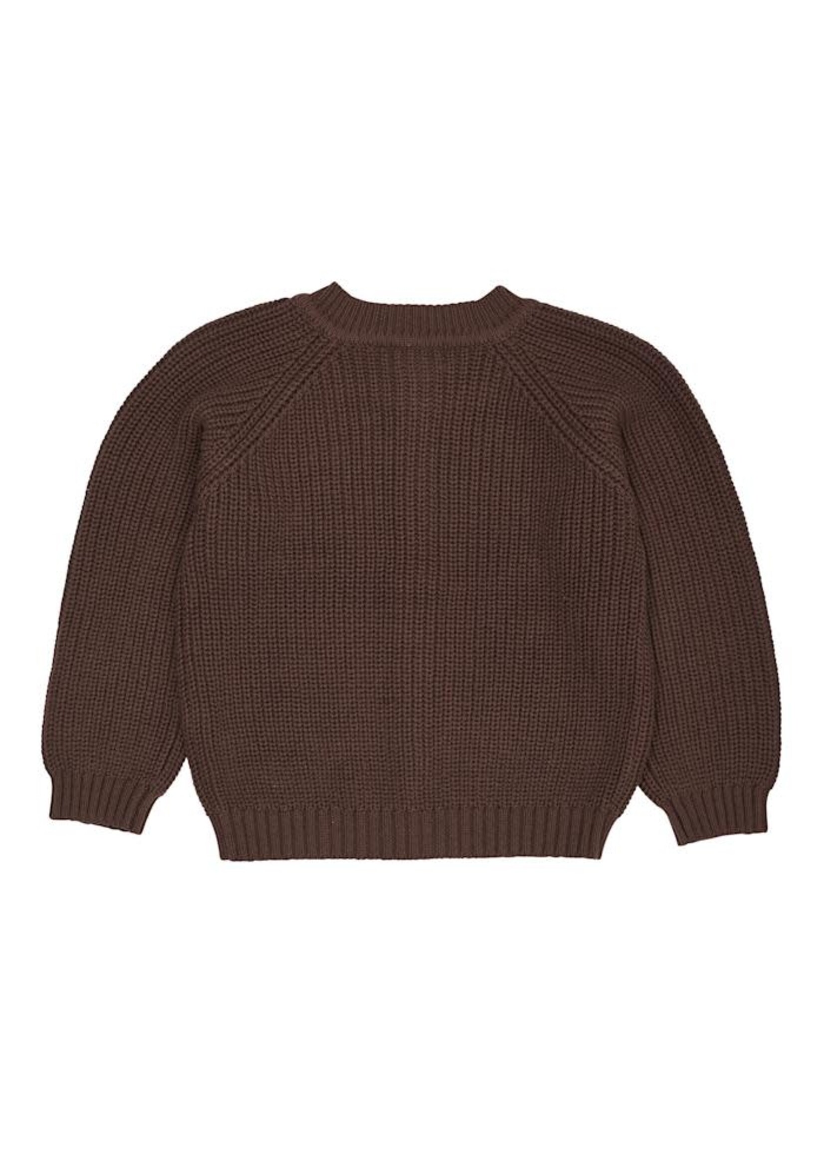 Copenhagen Colors Copenhagen Colors Knitted Classic Rib Cardigan Dk. Brown 251-000-311
