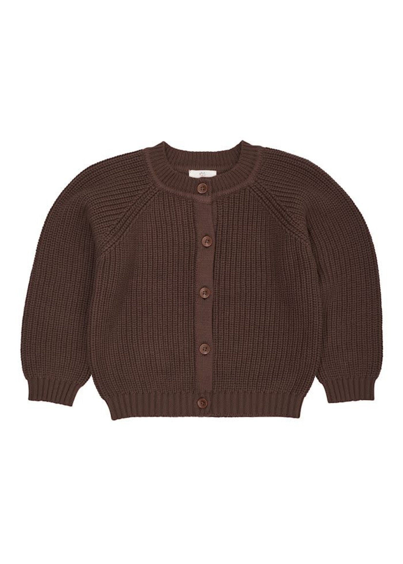 Copenhagen Colors Copenhagen Colors Knitted Classic Rib Cardigan Dk. Brown 251-000-311