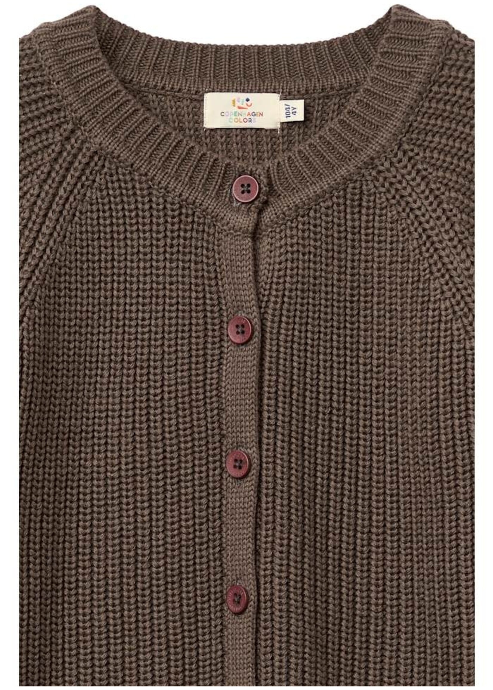 Copenhagen Colors Copenhagen Colors Knitted Classic Rib Cardigan Dk. Brown 251-000-311