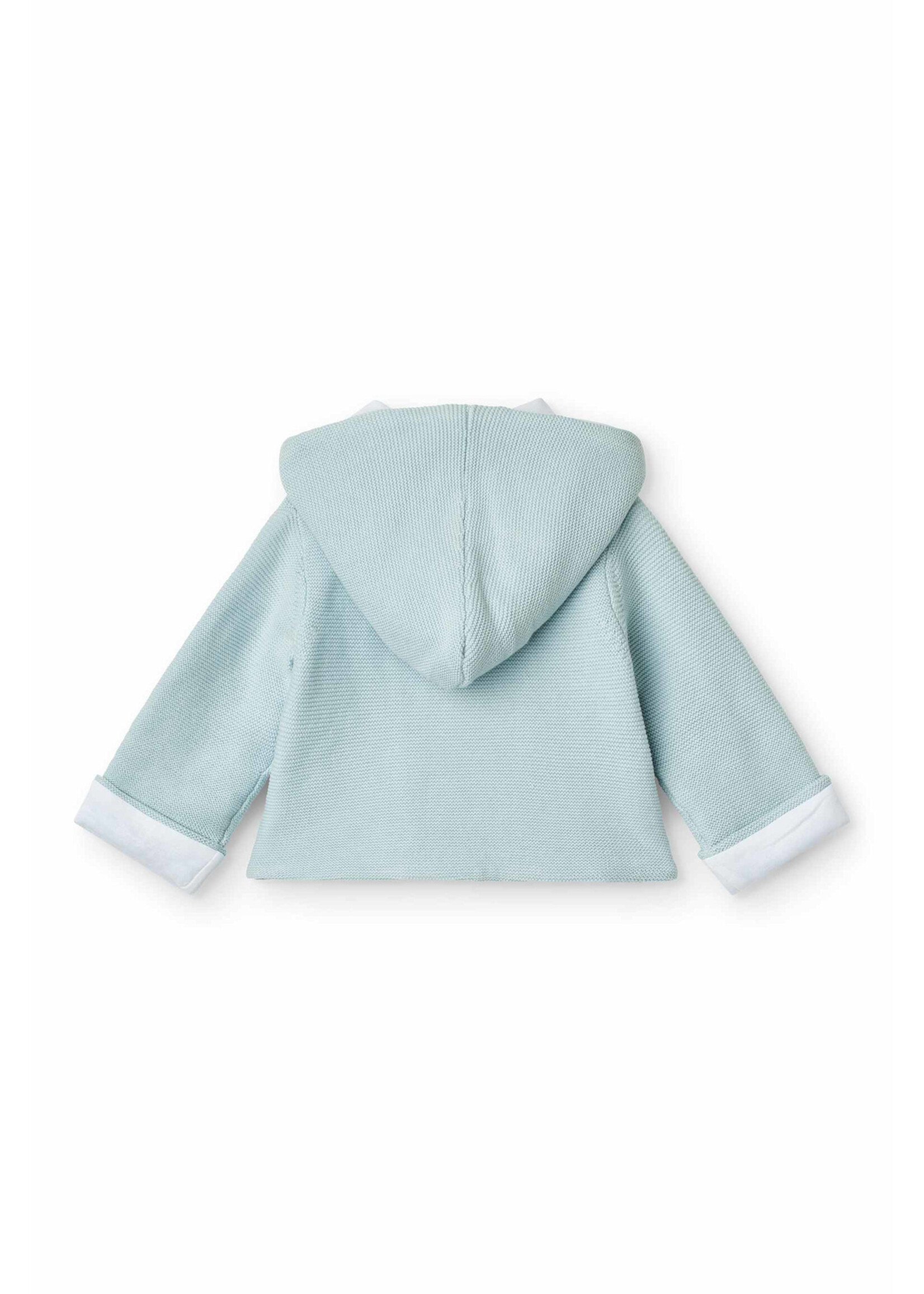 Copenhagen Colors Copenhagen Colors Padded Cotton Baby Jacket with Hood Dusty Blue w. Cream 261-021-600
