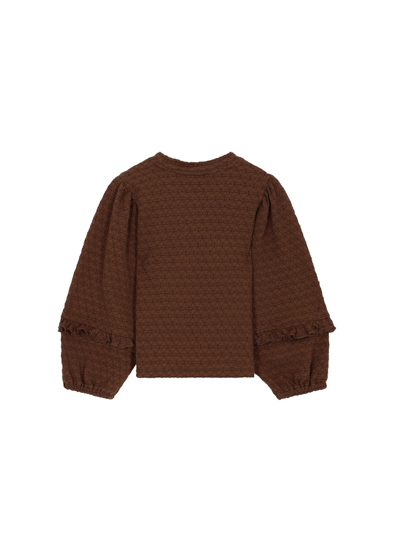 Le Chic Le Chic NOUR bow textured jersey top C608-5405 Chocolate Chip