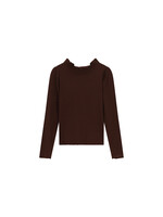 Le Chic Le Chic NOVA glitter longsleeve top C608-5460 Chocolate Chip