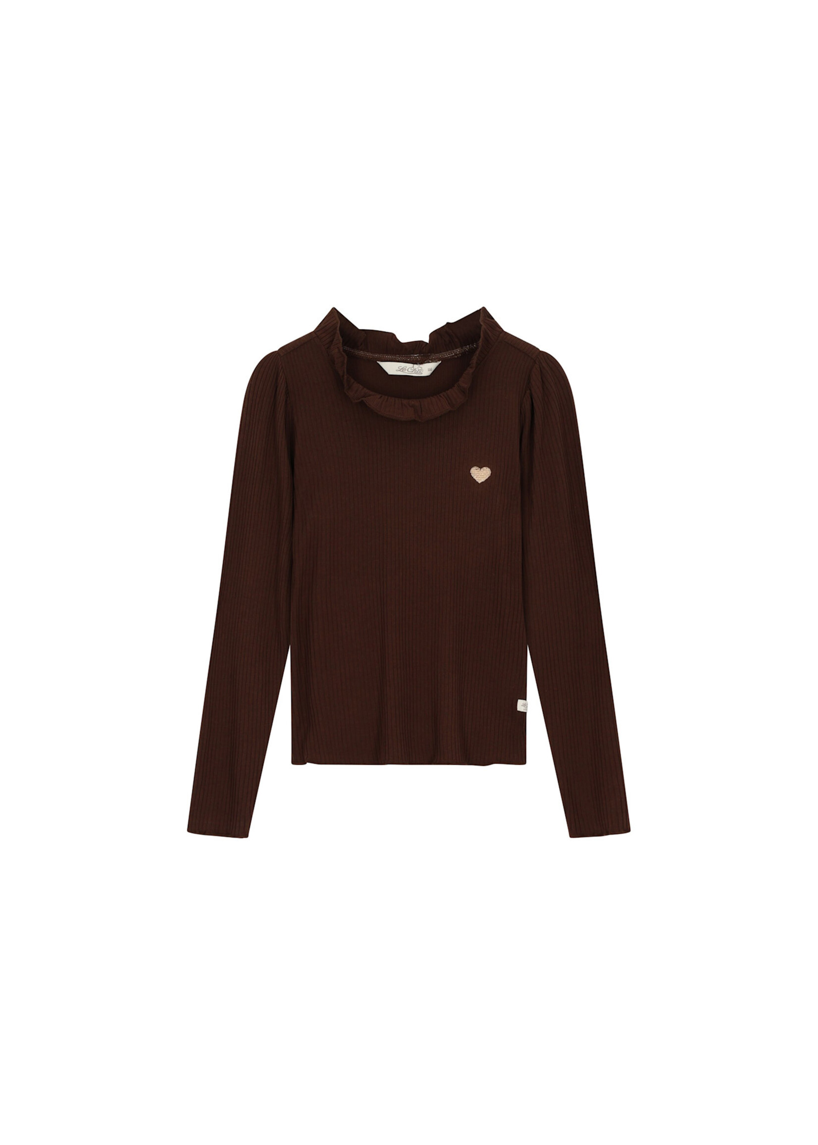 Le Chic Le Chic NOVA glitter longsleeve top C608-5460 Chocolate Chip